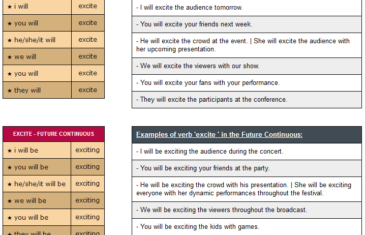 conjugation of verb excite