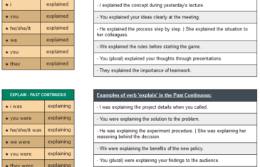 conjugation of verb explain