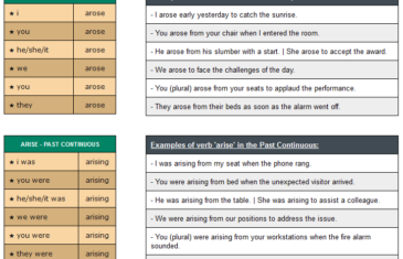 conjugation of verb arise