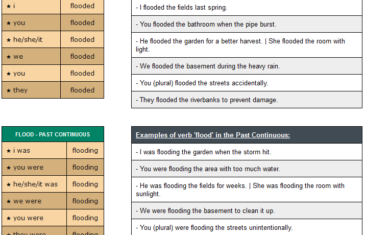 conjugation of verb flood