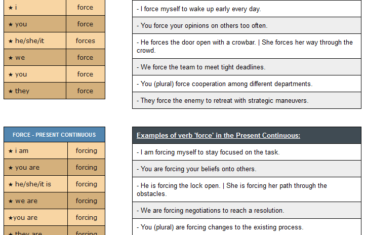 conjugation of verb force