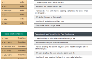 conjugation of verb break