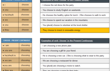 conjugation of verb choose