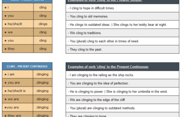 conjugation of verb cling