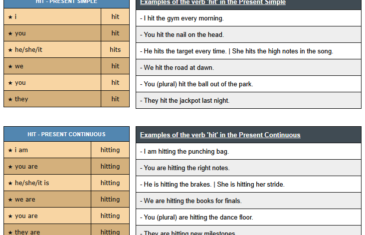 conjugation of verb hit