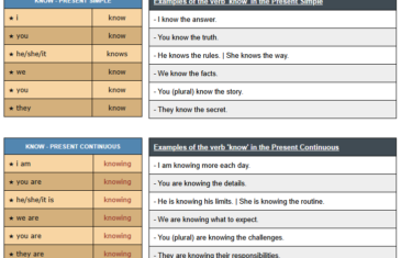 conjugation of verb know