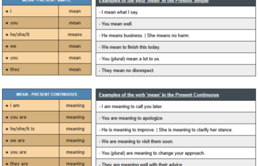 conjugation of verb mean