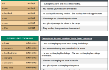 conjugation of verb outsleep