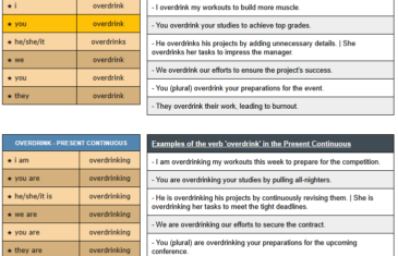 conjugation of verb overdrink